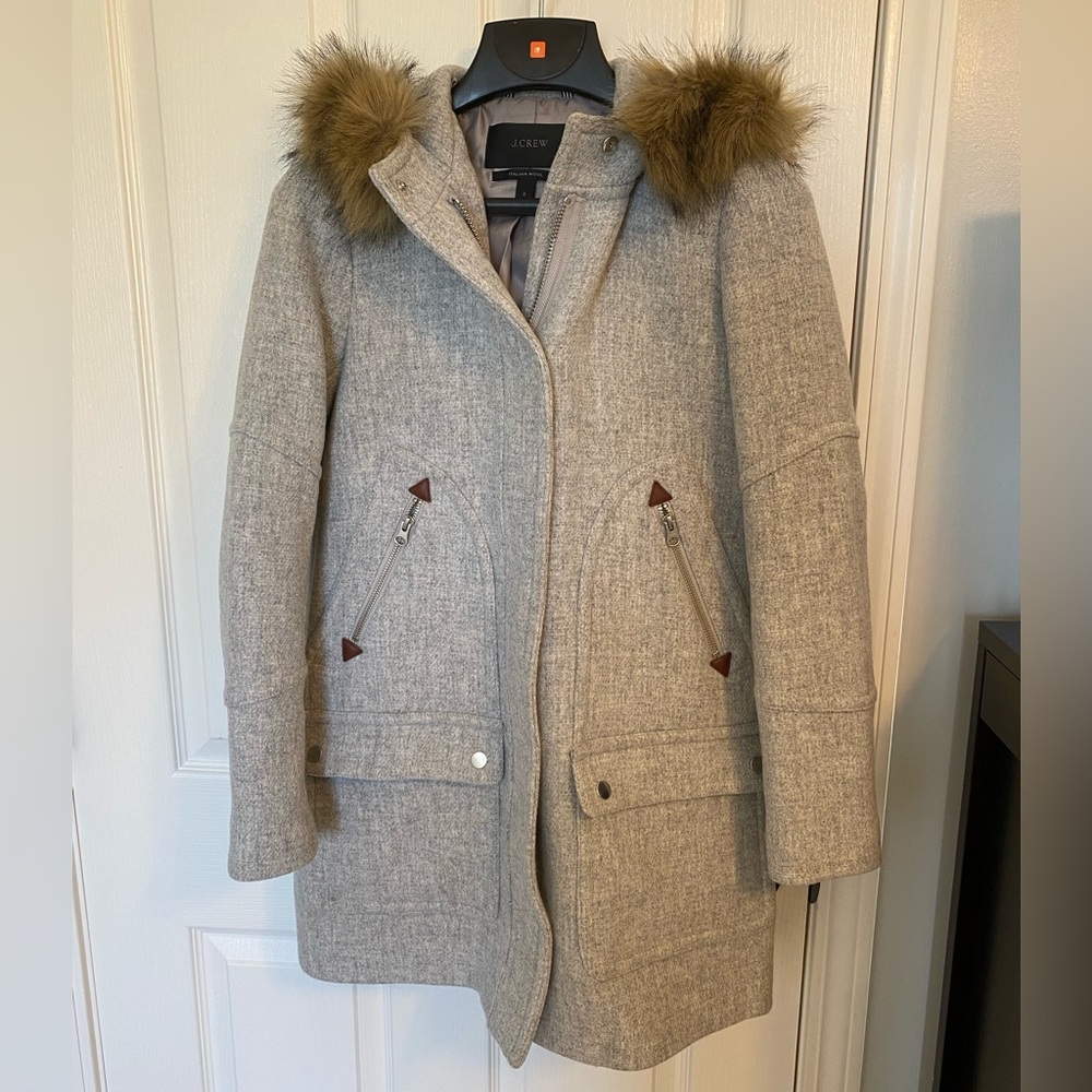J.Crew Chateau Parka in Italian Stadium-Cloth in Heather Dusk